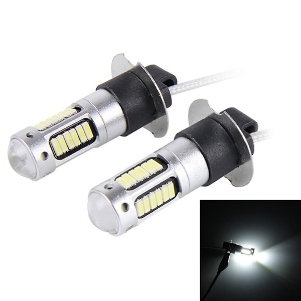 2 stk. H3 10W 30 SMD-4014 LED tågelygter til bil, DC 12V White Light