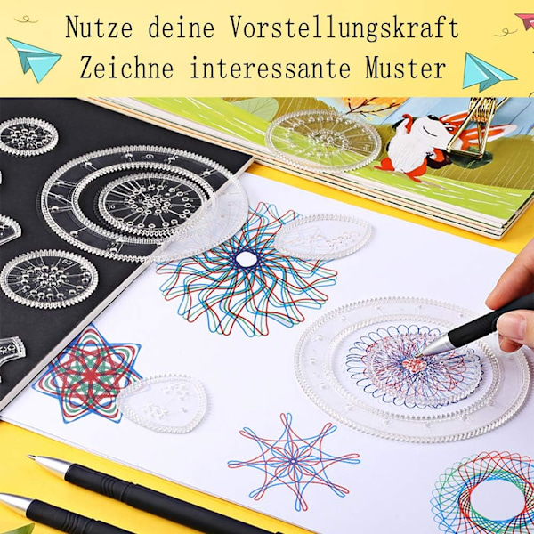 Spirograph Original, Spirograph Deluxe Set, för vuxna och barn, 28 delar
