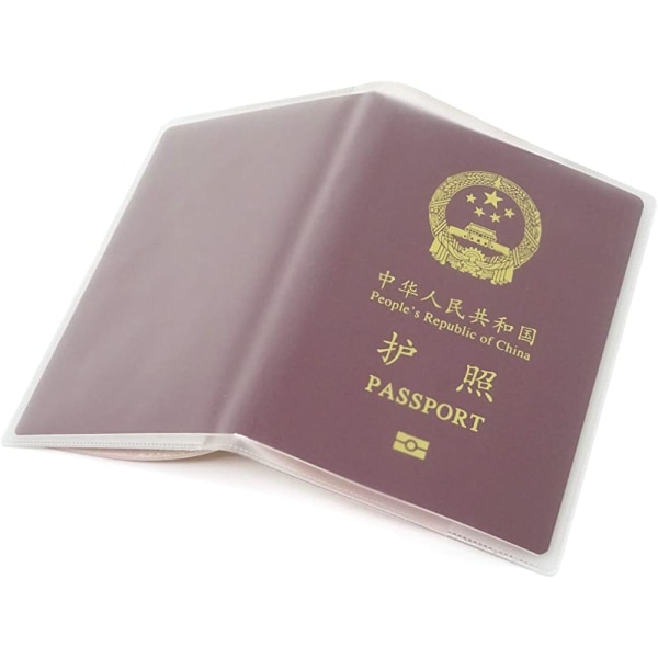 10 st cover av plast passskydd med extra fack för CN, USA, Storbritannien och andra pass i standardstorlek (frostade)