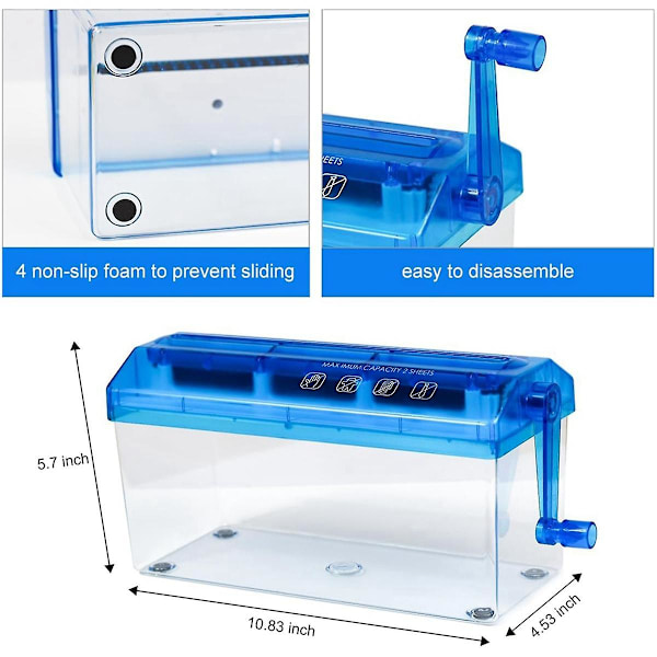 Standard A4 Papir Makuleringsmaskin Bærbar Manuell Papirmakuleringsmaskin Dokument Papirkutter 【GKS】