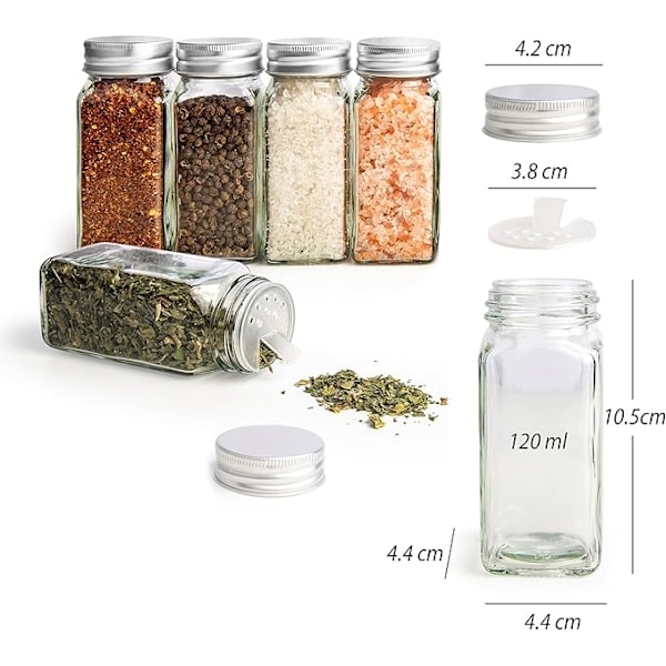 Krydderiglas 25 stk., Krydderiglas 120 ml, BPA-fri glas til krydderier