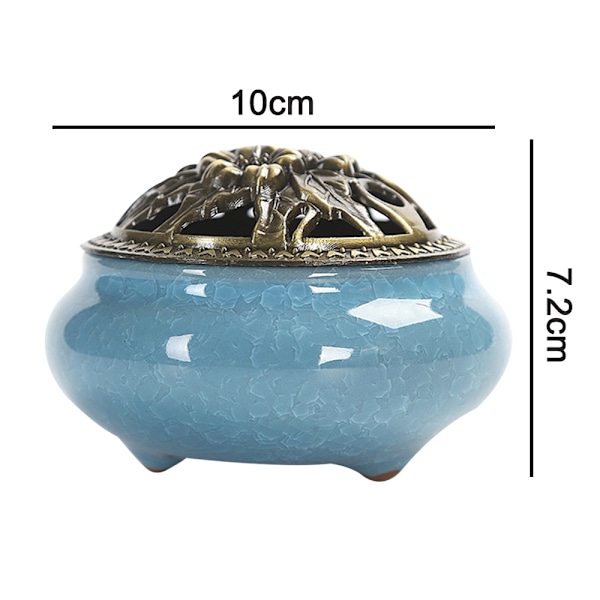 Keraaminen suitsukepoltin, kuparikansi, Buddha, antiikkinen seoskaapeli, santelipuun suitsuke, suitsuke, suitsuke, jäähalkeileva uunin vaihto