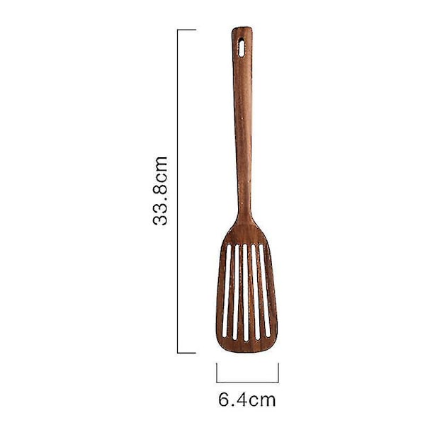 Köksredskap i trä för köket, 2 träskedar och stekspade för matlagning, eleganta, använda köksredskap