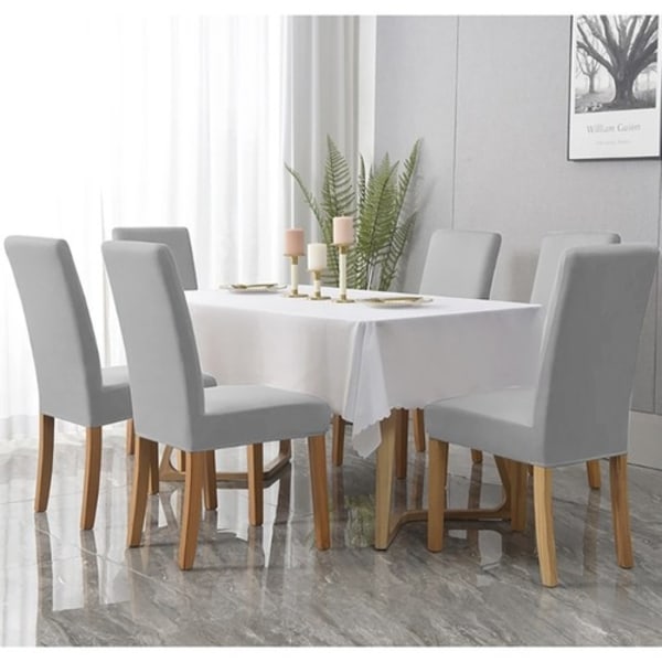 2 kpl - Tuolinpäälliset / Tuolinpäälliset - Sametti harmaa【GKS】 gray 370