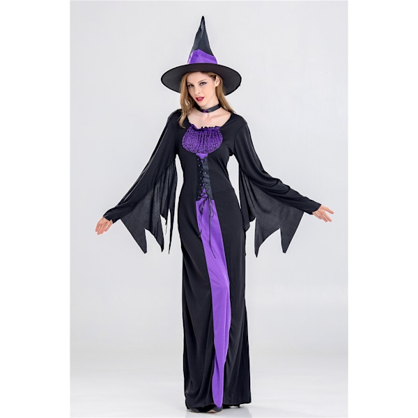 Adult Ladies Enchanted Witch Purple/Black Halloween Masquerade Costume