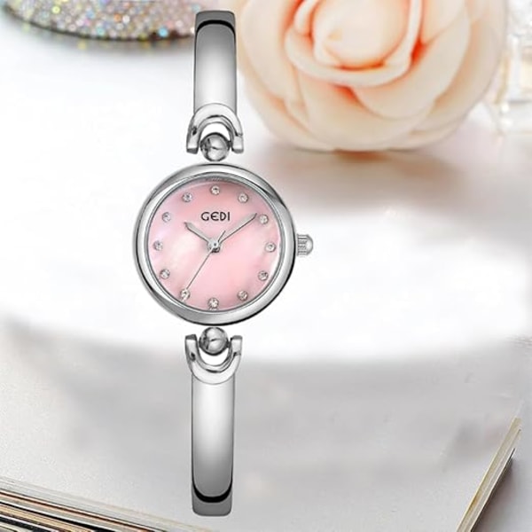 Dam Bling Diamanter Roséguld Klockor Klänning Analog Vattentät Qu