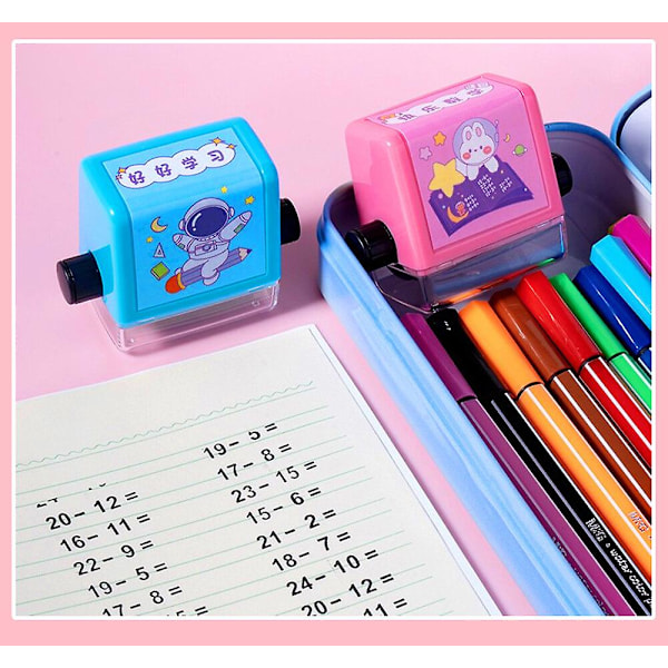 stk. matematik udvælgelsesstempel, additions- og subtraktionssegl aritmetisk artefakt, matematik udvælgelsesstempel med blæk til skoleundervisningsmaterialer