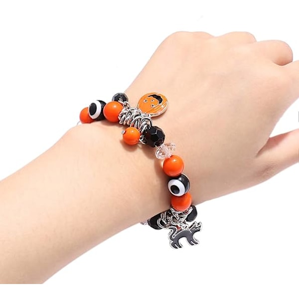 Halloween Armband Spöke Pumpa Växel Charm Armband Presenter Stretch Pärlarmband för Kvinnor Style B