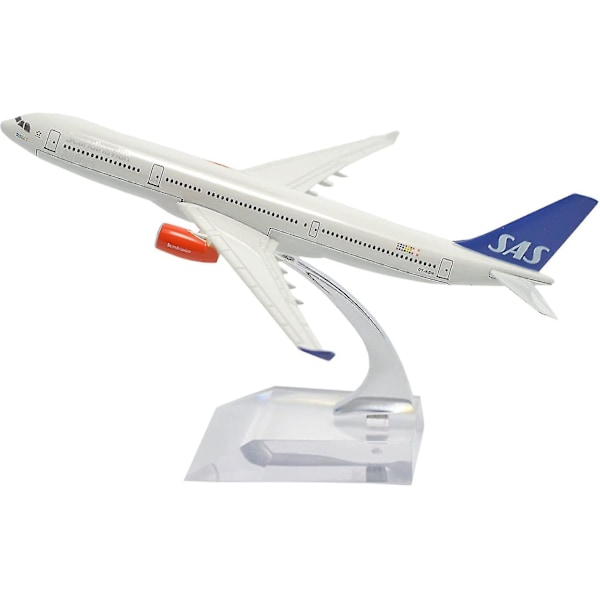 1:400 16cm Air Bus A330 Scandinavian Airlines SAS Metallflygplansmodell Leksaksplanmodell