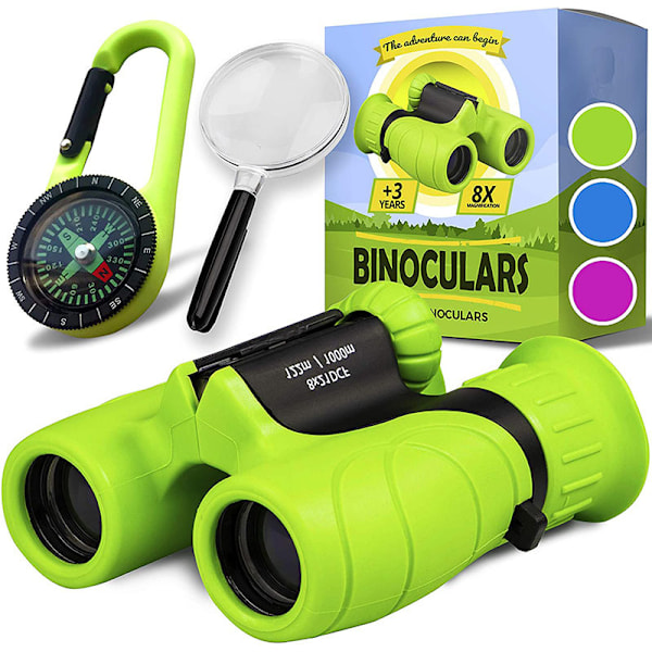 Children's binoculars Girls or boys Green Blue Real binoculars - Binoculars