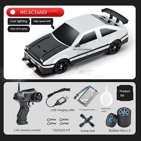 Ae86 1/16 RC Drift-auto Nopea Kaukosäädöllä Varustettu Drift-auto Lapsille ja Aikuisten