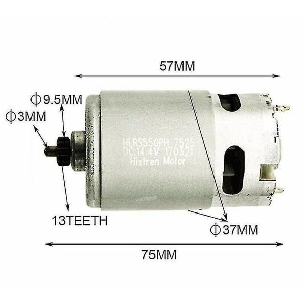 14,4v 13-växlad motor för Bosch Gsr Gsr14.4-2-li Psr14.4 Li-2 Hållbar borrmotor reservdelar metallkraft reservdelar Cisea tillbehör