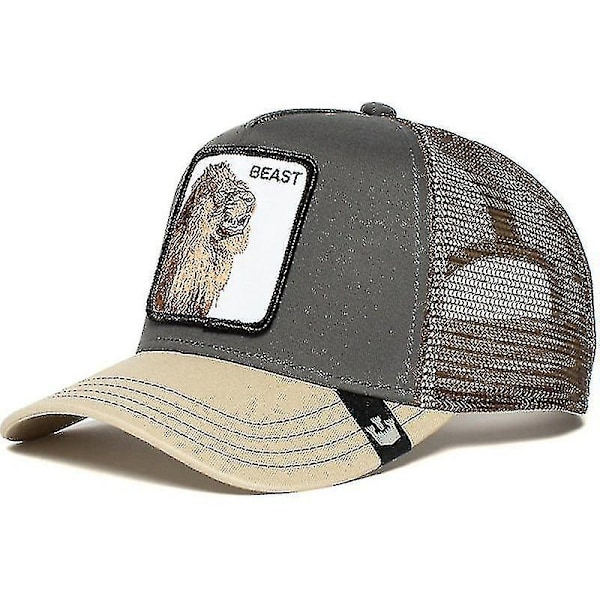 Voksen Svart Panter Mesh Caps Sommer Baseball Caps Trucker Caps W-WELLNGS Beast lion