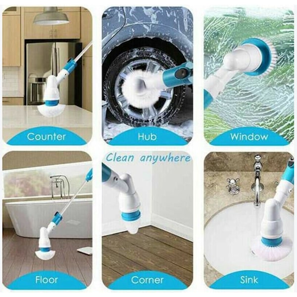 Turbo Scrub 360° Johdoton, akkukäyttöinen pyörivä sähköinen puhdistusharja
