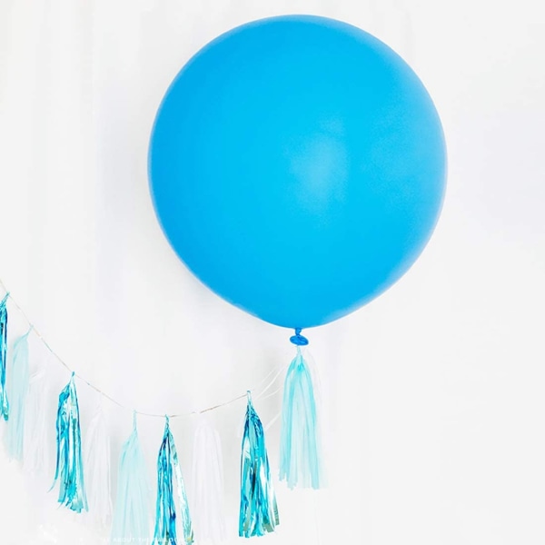 Jätteballonger 36 tums blå ballonger, 6 stora latexballonger L