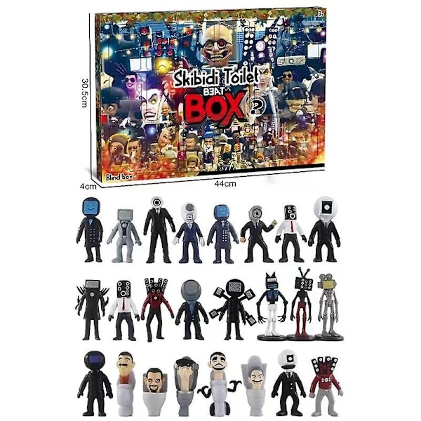 12/18 st Skibidi toalettfigurer Toalett TV Man Slumpmässig Jul Adventskalender för pojkar flickor och tonåringar Julgåvor fw 18 pcs