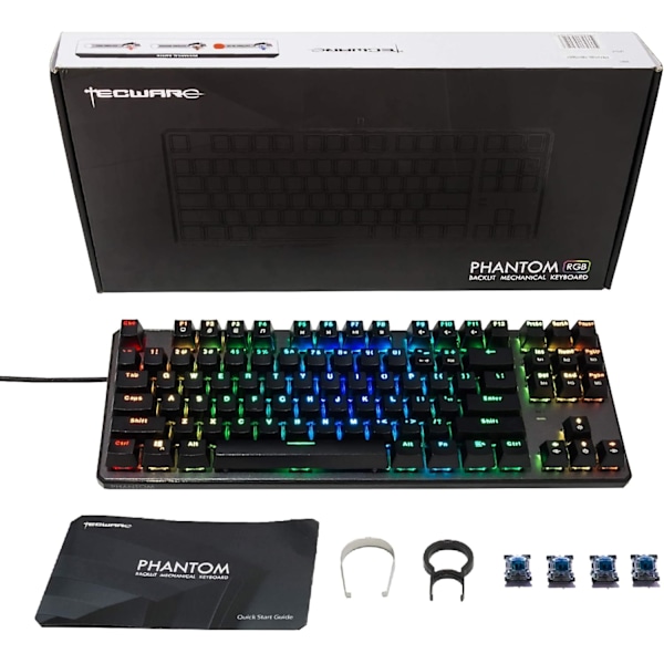 Tecware Phantom 87 näppäimen mekaaninen näppäimistö, RGB LED, Outemu