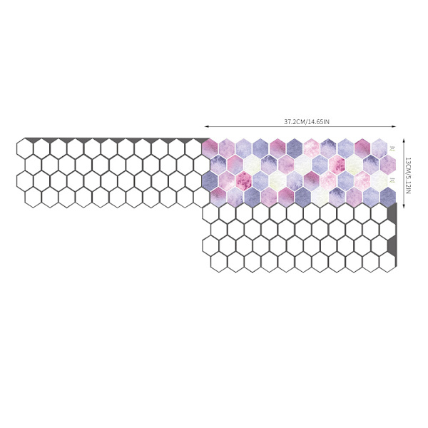 1 st 37,2*13 cm/14,65*5,12\" Rosa Lila Hexagonal Stereo Väggbana
