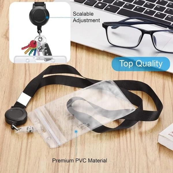 PC transparent utstillings ID visittkort med snor for studenter, ansatte, sykepleiere, skole navneskilt kredittkortholder d[GKS] in