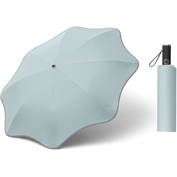 Automatiskt hopfällbart paraply med kreativ blomform för sol och regn, portabelt och vindtätt för resor Pea green