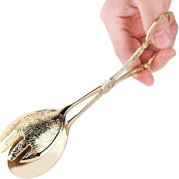 ST Pastry Tänger Zinklegering Kökstänger Bröd Tårta Sallad Mat Kök Buffé (Guldspets)