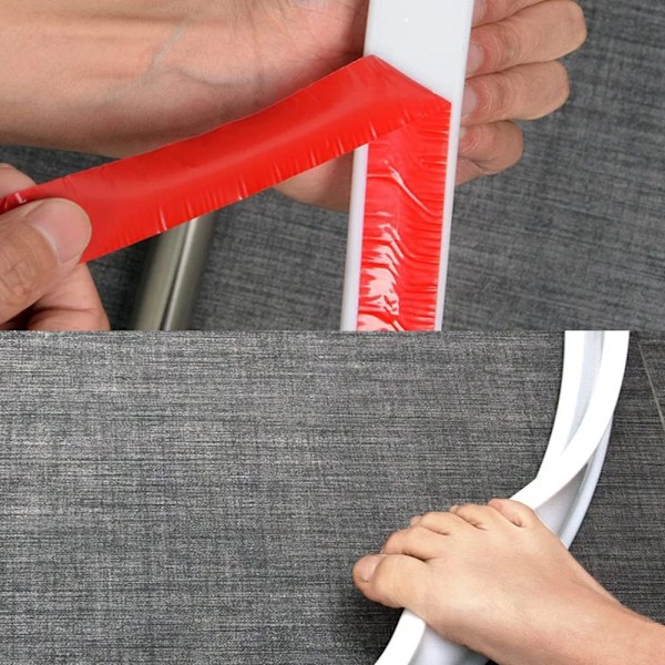 Enkel installation - Silikon Duschbarriär Vattenstopp List Våt/Torr Separationsblock Grå grå grey 100CM