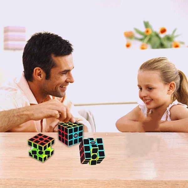 Kulstoffiber Rubiks terning, 3x3x3 Rubiks terning Speed ​​Focus