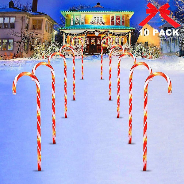 10 pieces Christmas decoration outdoor light LED Candy Cane Light