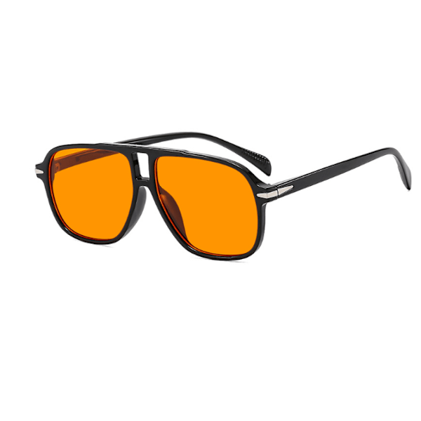 Kaksisiltainen rupikonnan muotoiset aurinkolasit, uudet retro aurinkolasit saarelle Bright black orange slices