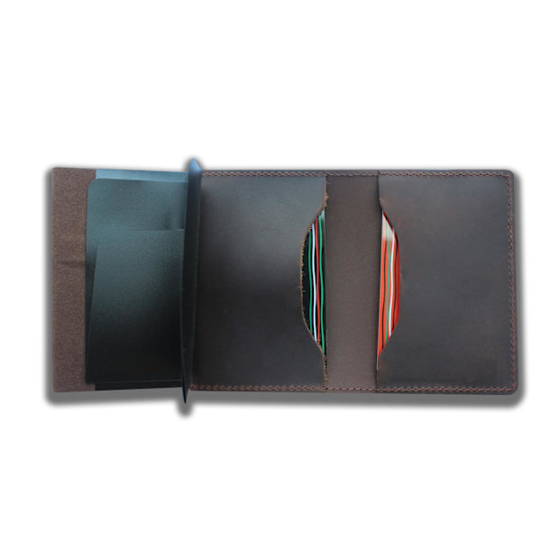 Eksklusiv Kort Holder C4U® Design RFID & NFC Beskyttelse Tegnebog Popup Bru Brown one size