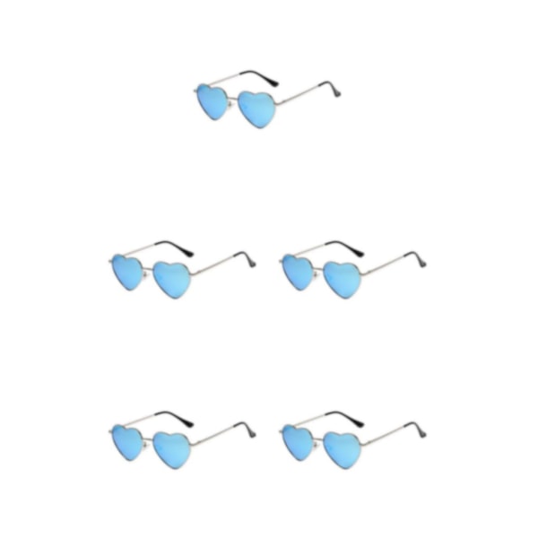 1/2/3/5 hjärtformade guldmetallram och Tac-lins för stilren silverram himmelsblå[GKS] silver frame skyblue 5Set