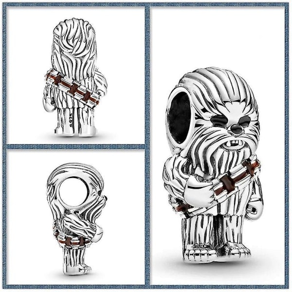 S925 Silver Smycken Star Wars Anime Tillbehör Yoda Bb-8 R2 Mandalorian Diy Pärlor Armband Halsband Berlock Passar Pandora Leksaker Present C044-S13