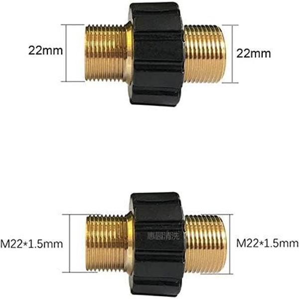 Slange hurtigkobling M22 x 1,5 dobbel hann trykkvaskeradapter Kompatibel KLB