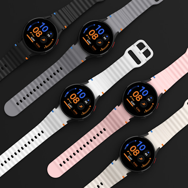 SimpleThings Sports Silikonrem Uden Mellemrum til Samsung Galaxy Watch 7/6/5/4 Space Gray Space Gray Watch7/FE/6/5/5Pro/4