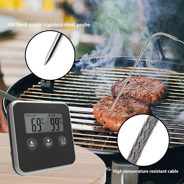 LCD Digital Elektronisk Probe for Mat Termometer Grill Kjøtt