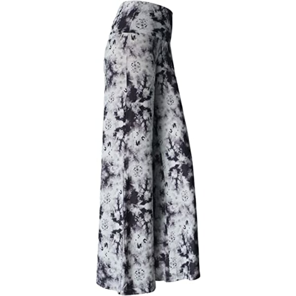 Elastiska byxor med vida ben för kvinnor (Tie Dye Grey)