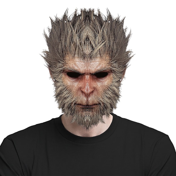 Svart Myt Monkey King Mask Monkey King Mask Rolig Monkey Headgear Halloween Game COS Rekvisita Periferi