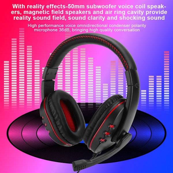 Hovedmonteret computer gaming headset høj ydeevne til PS4 (Blå Sort){GKS}