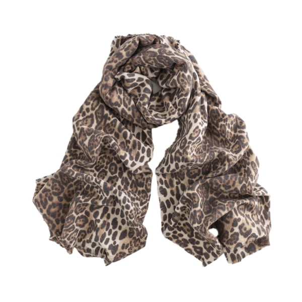 Ethnic Leopard Scarf Leopard Print Short Tassel Woven Faux