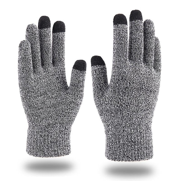 Vinterhandskar för män kvinnor, pekskärmstextning varma handskar med thermal mjukt stickat foder, elastisk manschett