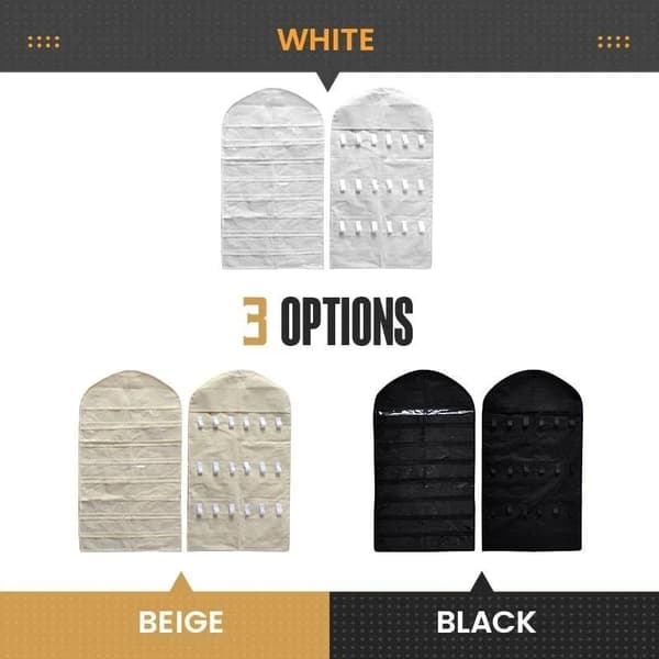 Dobbeltsidig oppbevaringspose for smykker white
