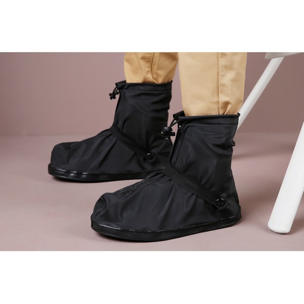 Överdragsskor Regnstövlar Vattentäta skoöverdrag Återanvändbara regnstövlar Skyddsutrustning för män och kvinnor-Svart(S)