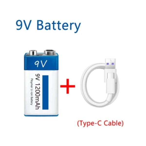 6600mAh 9V Li-ion oppladbart batteri for mikrofon, multimeter, RC-leker, kamera, multimeter, mikrofon, metalldetektor