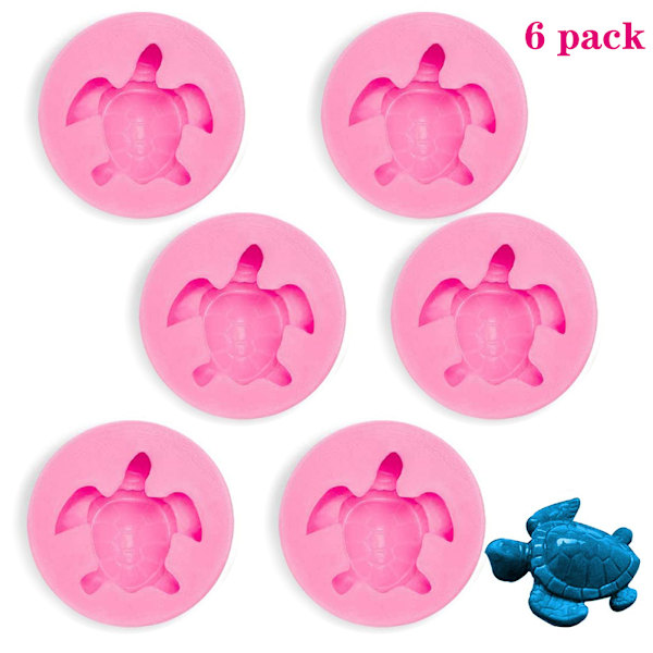 6 st Sköldpadda Silikonform Sköldpadda Godis Fondantform Chokladform för Desserter DIY Tårtdekoration Verktyg