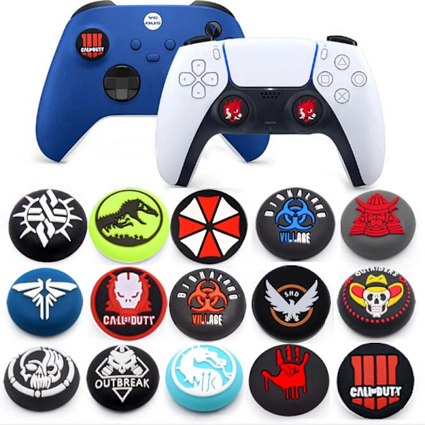 Tommelpinnegrephette Tommelpinne Joystick Deksel Etui for Sony Dualshock 5/4/3 PS5 PS4 PS3 Slim Xbox 360 NS Switch Pro Kontroller Pack 10