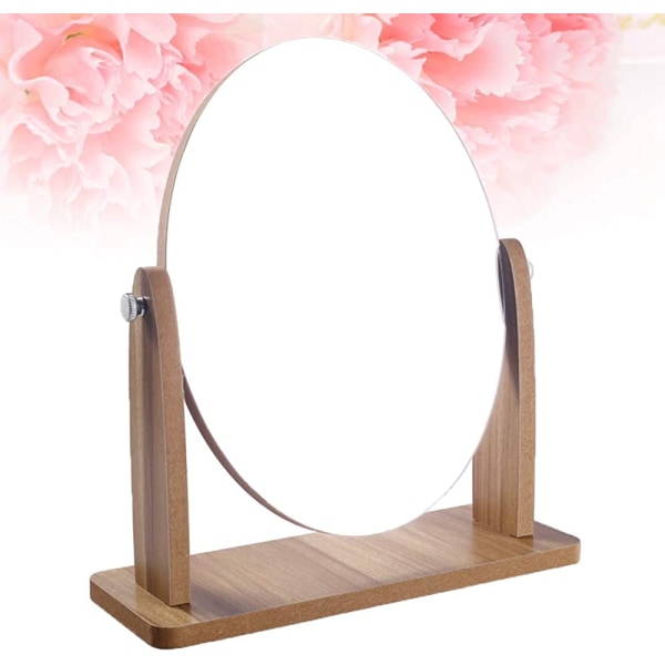 Sminkspegel i trä med HD träram (träoval)