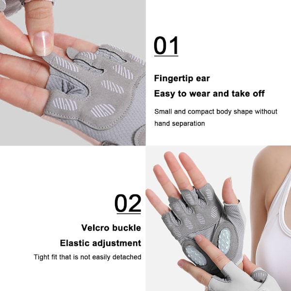 Halv finger flydende silikone beskyttelse fitness åndbar