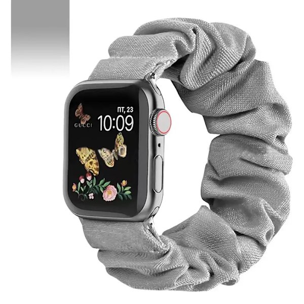 4 kpl Yhteensopiva Apple Watch -rannekkeen kanssa Scrunchie 38mm 40mm 41mm 42mm 44mm 45mm Söpö painettu joustava Solo Loop -rannekkeet Naisten rannekoru 20MM