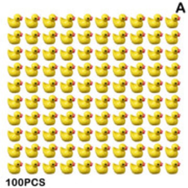 100/200 stk Mini Gummiande Miniature Harpiks Ænder Gul Tiny D 100pcs yellow 100pcs