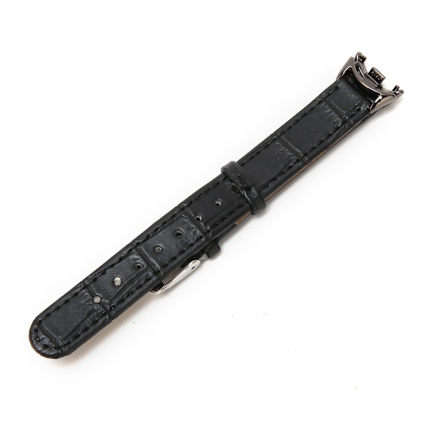 Andningsbart, flexibelt, bekvämt och modernt PU-läderarmband för Mi Band 8, present för män och kvinnor, svart bambumönster
